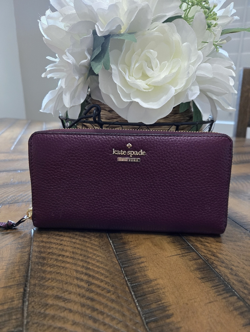 Kate Spade New York Large Continental  Plum Zip-Around Wallet